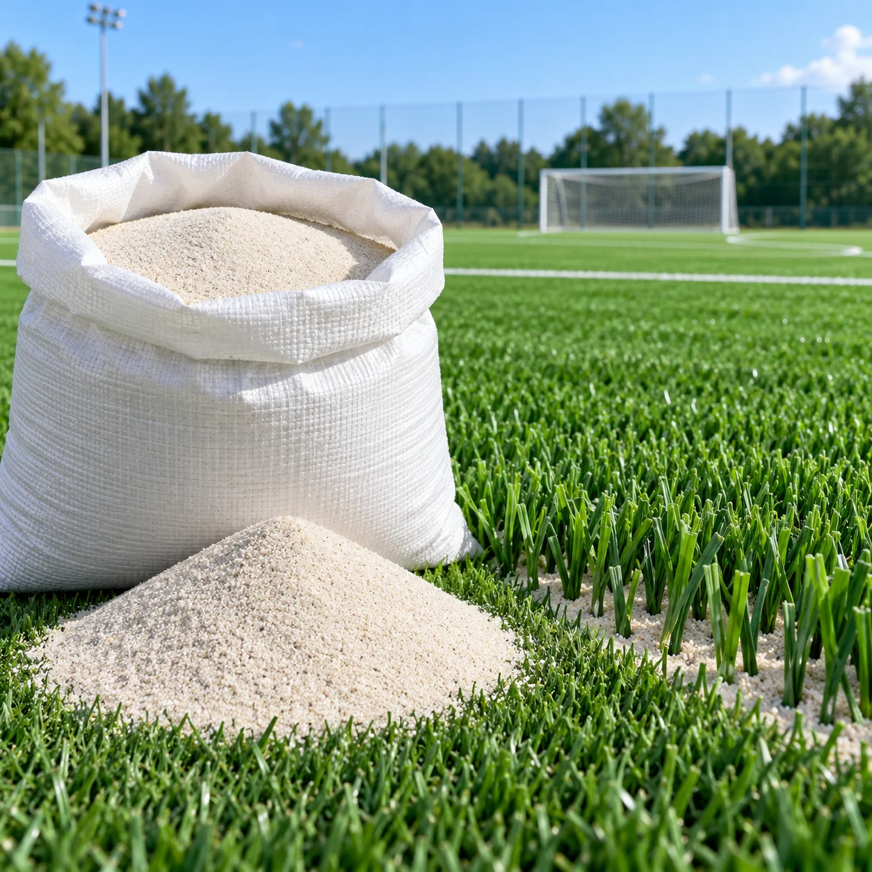 Arena sílice para el relleno de canchas sintéticas